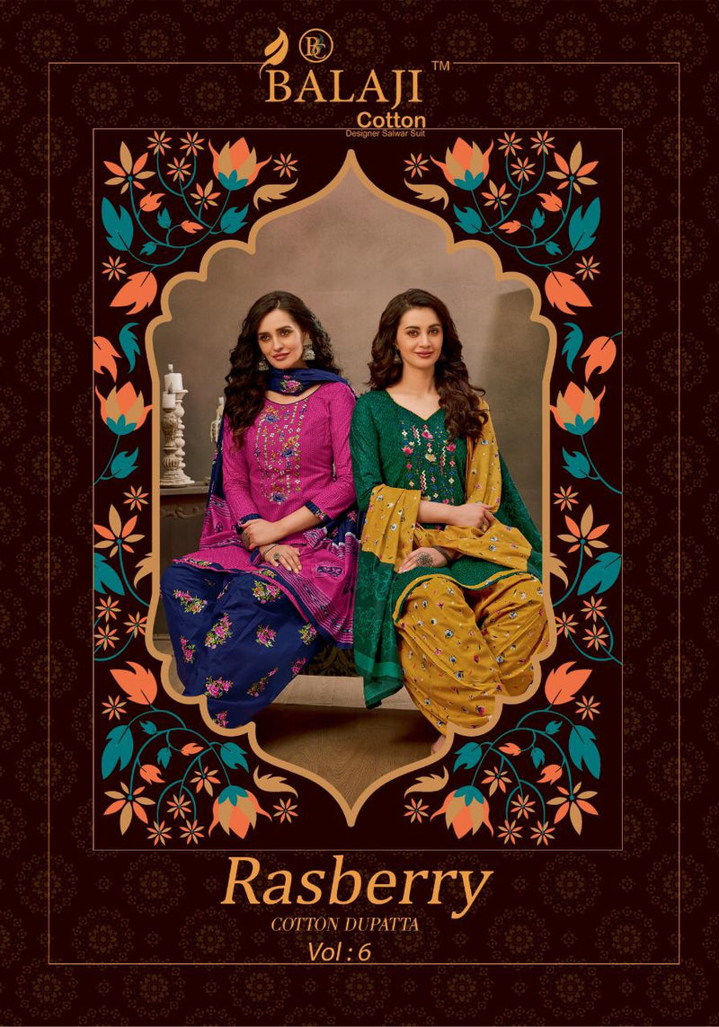 Balaji Cotton Rasberry Patiyala Vol 6 Pure Cotton Patiyala Style Festive Wear Salwar Suits