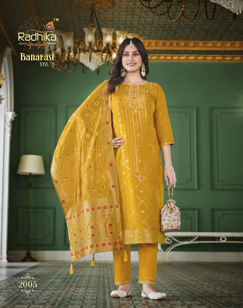 Radhika Lifestyle Banarasi Vol 2 Silk With Beautiful Work Stylish Designer Festive Wear Salwar Kameez