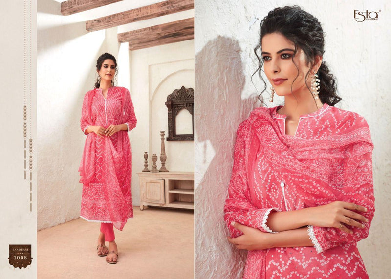 Esta Bandhani Chiffon Digital Printed Festive Wear Salwar Kameez