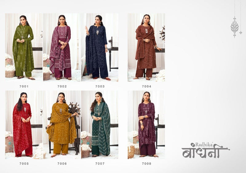 Radhika Fashion Sumyra Bandhani Pashmina Stylish Designer Casual Wear Salwar Kameez