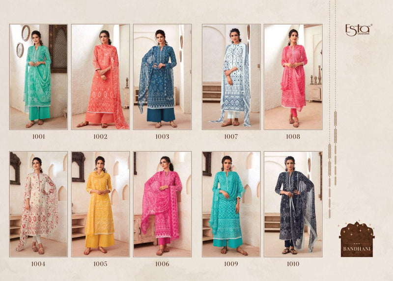 Esta Bandhani Chiffon Digital Printed Festive Wear Salwar Kameez