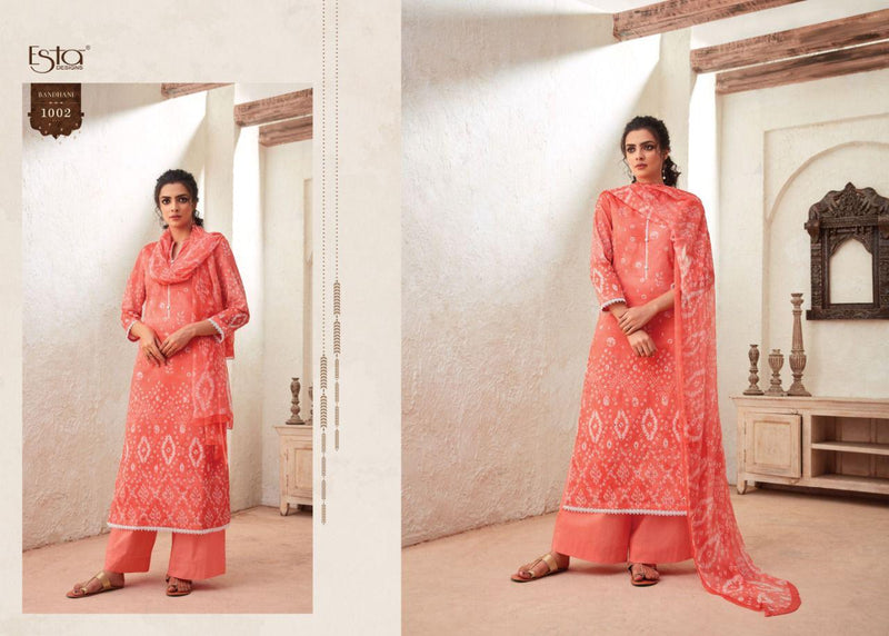 Esta Bandhani Chiffon Digital Printed Festive Wear Salwar Kameez