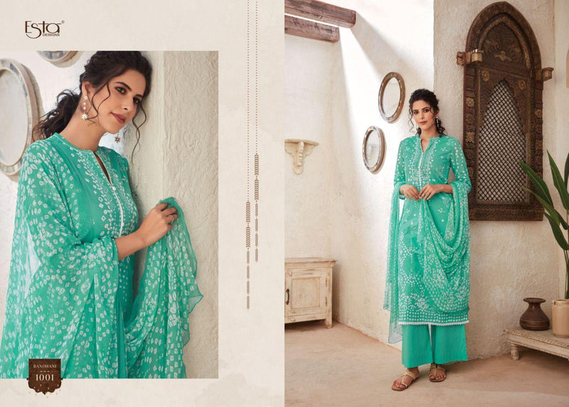 Esta Bandhani Chiffon Digital Printed Festive Wear Salwar Kameez