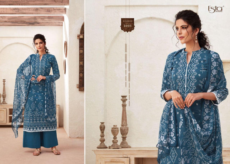 Esta Bandhani Chiffon Digital Printed Festive Wear Salwar Kameez