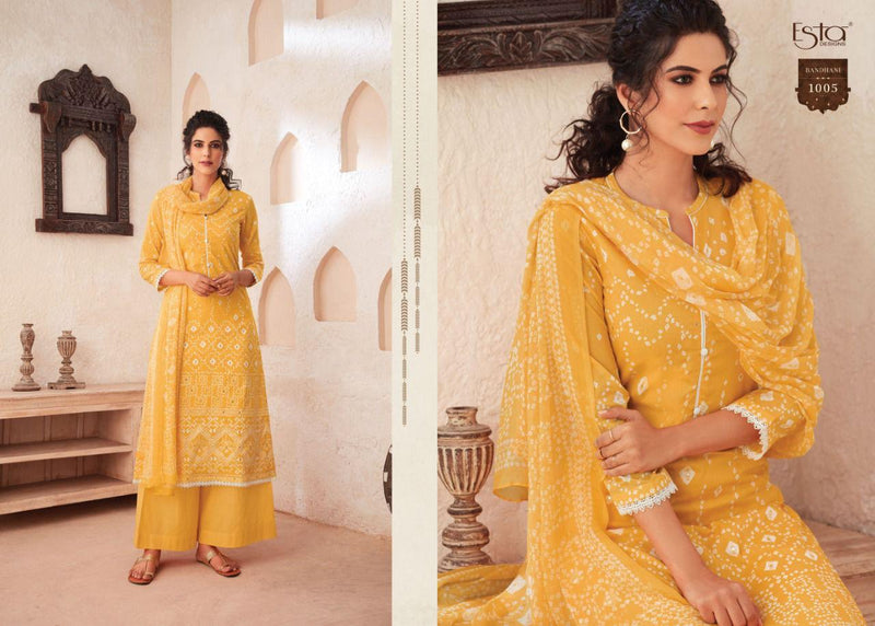 Esta Bandhani Chiffon Digital Printed Festive Wear Salwar Kameez