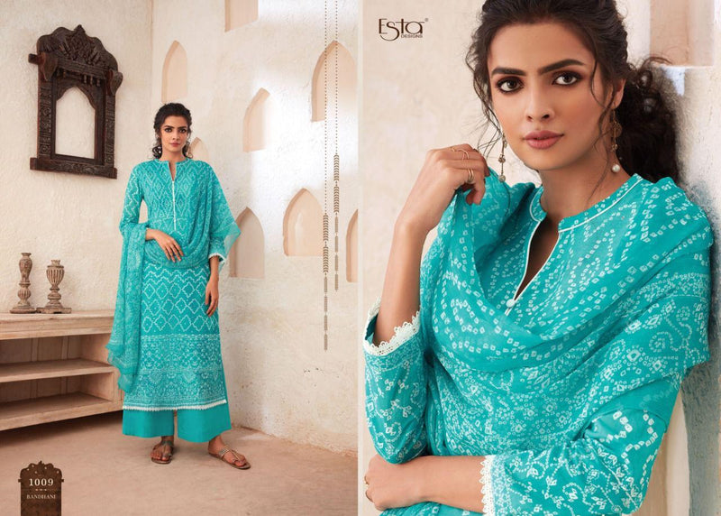 Esta Bandhani Chiffon Digital Printed Festive Wear Salwar Kameez