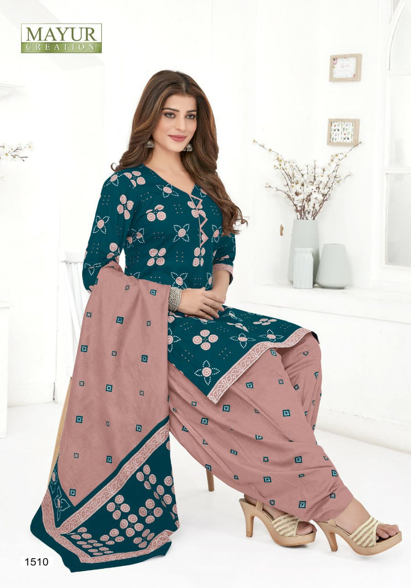 Mayur Creation Bandhani Special Vol 15 Pure Cotton Stylish Designer Casual Look Salwar Suit