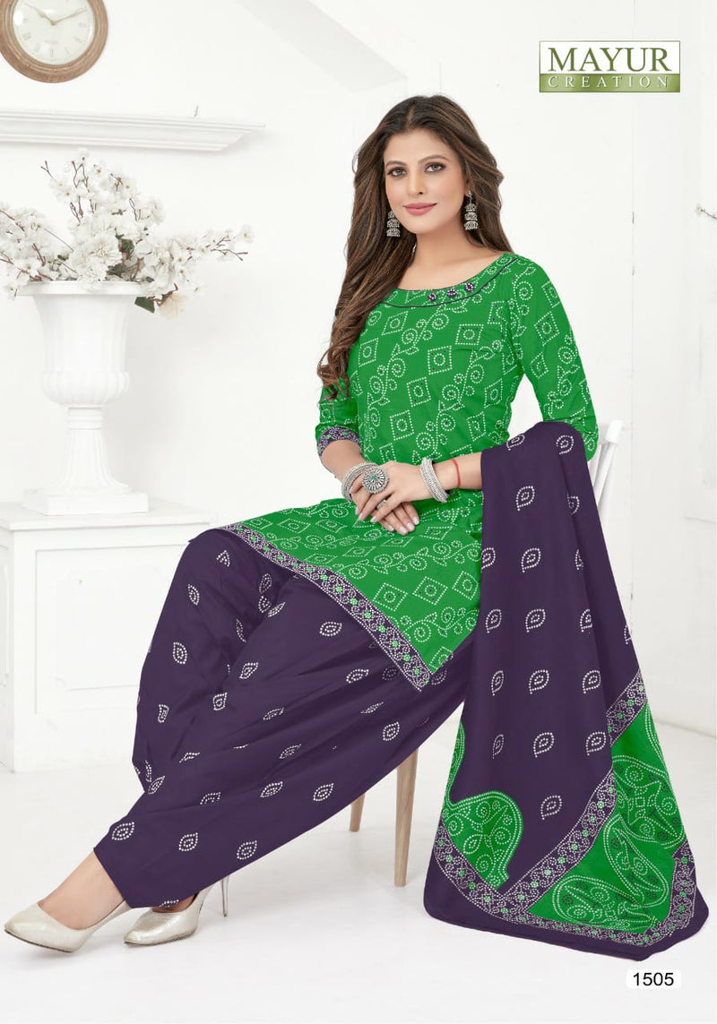 Mayur Creation Bandhani Special Vol 15 Pure Cotton Stylish Designer Casual Look Salwar Suit