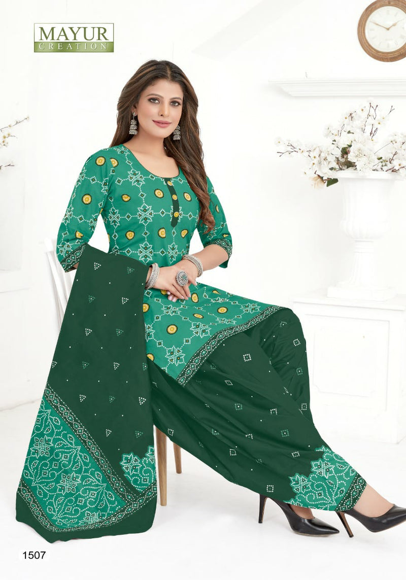 Mayur Creation Bandhani Special Vol 15 Pure Cotton Stylish Designer Casual Look Salwar Suit