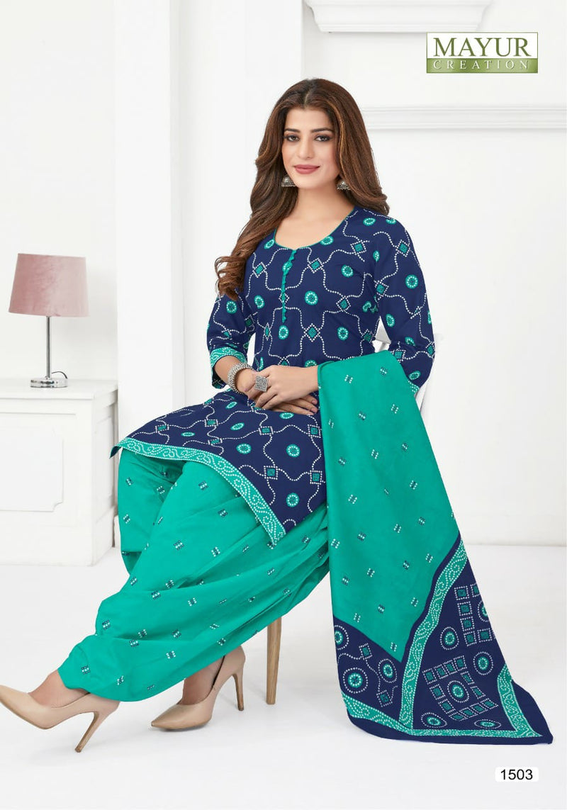 Mayur Creation Bandhani Special Vol 15 Pure Cotton Stylish Designer Casual Look Salwar Suit