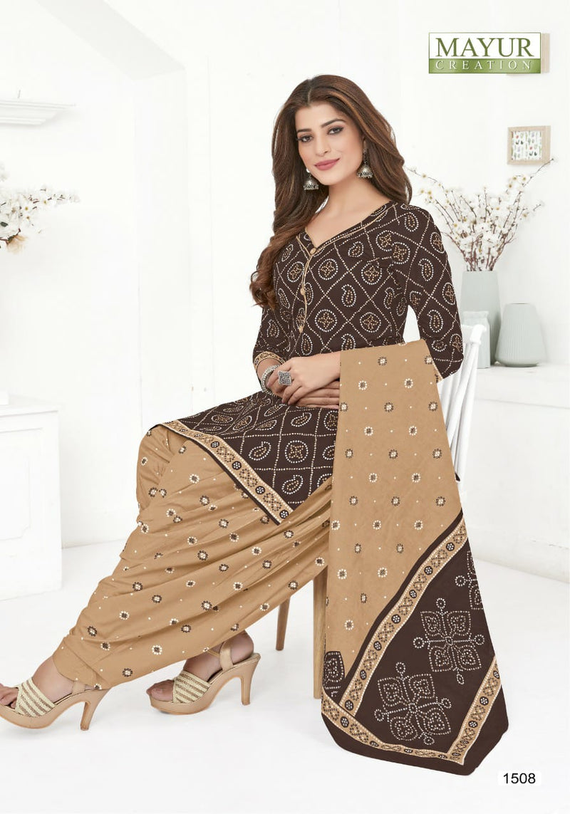 Mayur Creation Bandhani Special Vol 15 Pure Cotton Stylish Designer Casual Look Salwar Suit