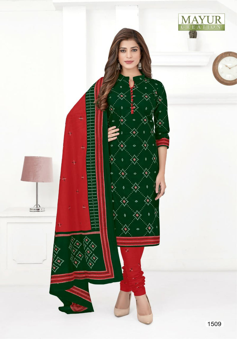 Mayur Creation Bandhani Special Vol 15 Pure Cotton Stylish Designer Casual Look Salwar Suit