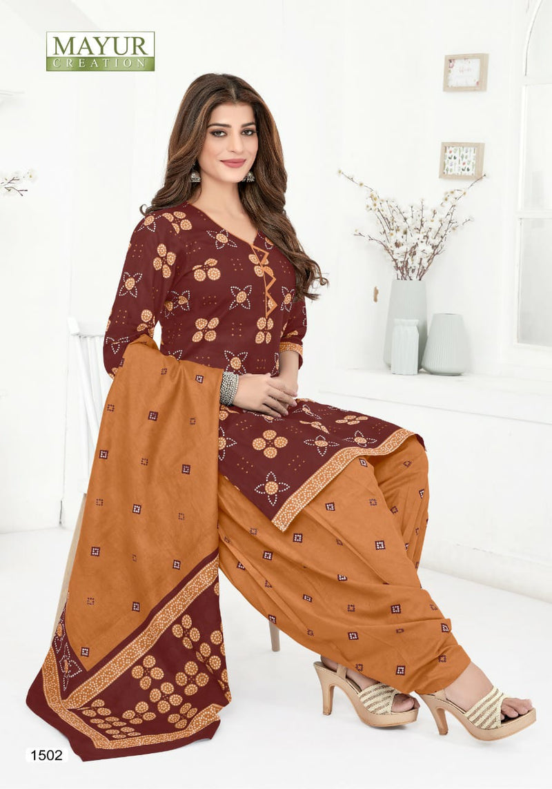 Mayur Creation Bandhani Special Vol 15 Pure Cotton Stylish Designer Casual Look Salwar Suit