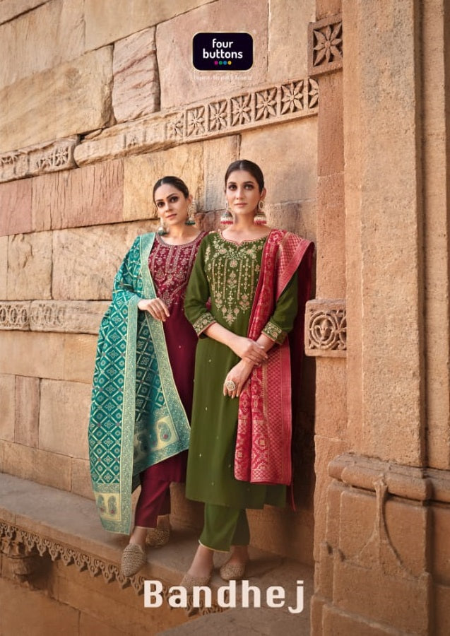 Four Buttons Dno 1951 To 1956 Viscose Silk Fancy Festive Wear Stylish Designer Party Wear Kurti