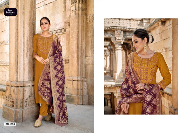 Four Buttons Dno 1951 To 1956 Viscose Silk Fancy Festive Wear Stylish Designer Party Wear Kurti