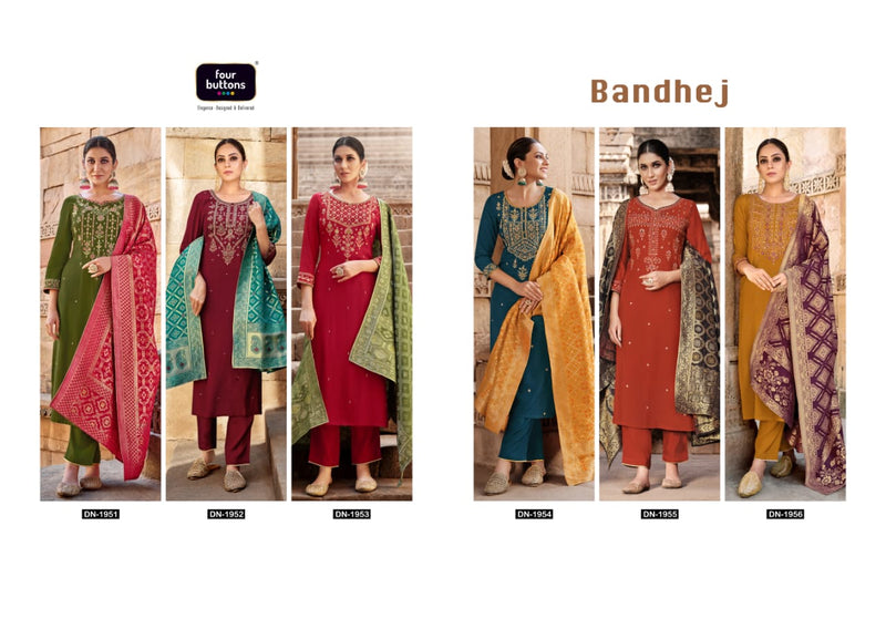 Four Buttons Dno 1951 To 1956 Viscose Silk Fancy Festive Wear Stylish Designer Party Wear Kurti