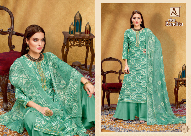 Alok Suit Bandita Viscose Silk With Beautiful Printed Work Stylish Designer Fancy Salwar Kameez