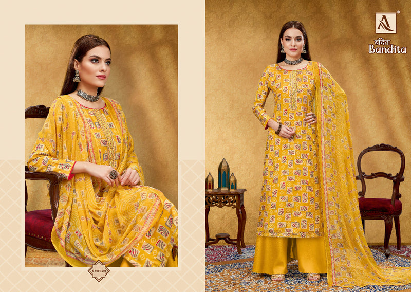 Alok Suit Bandita Viscose Silk With Beautiful Printed Work Stylish Designer Fancy Salwar Kameez