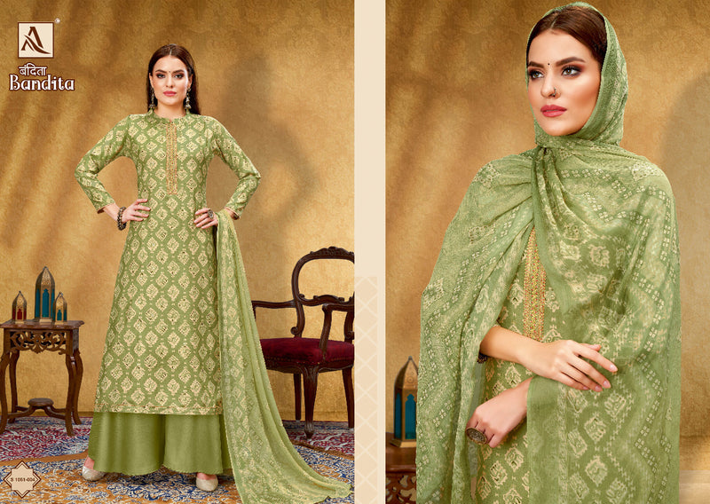 Alok Suit Bandita Viscose Silk With Beautiful Printed Work Stylish Designer Fancy Salwar Kameez