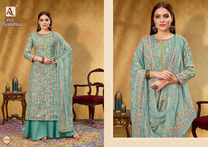 Alok Suit Bandita Viscose Silk With Beautiful Printed Work Stylish Designer Fancy Salwar Kameez