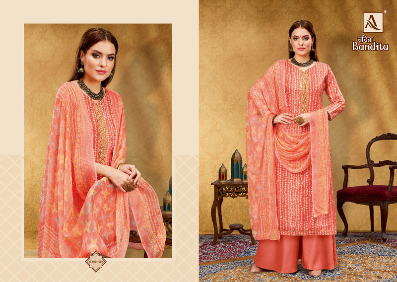 Alok Suit Bandita Viscose Silk With Beautiful Printed Work Stylish Designer Fancy Salwar Kameez