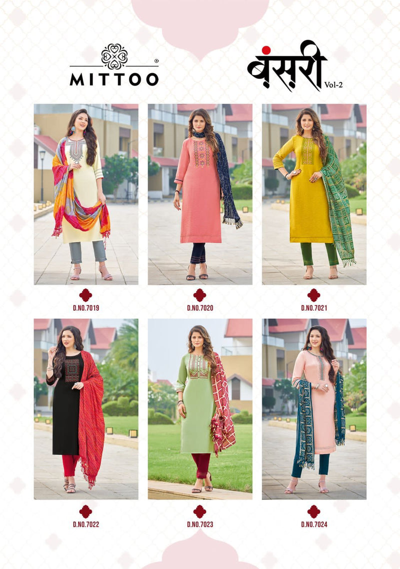 Mittoo Bansari Vol 2 Viscose With Heavy Embroidery Work Stylish Designer Festive Wear Kurti