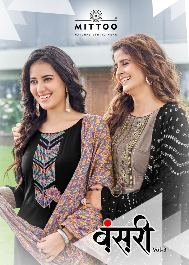Mittoo Bansri Vol 3 Viscose Weaving Work Partywear Designer Kurti