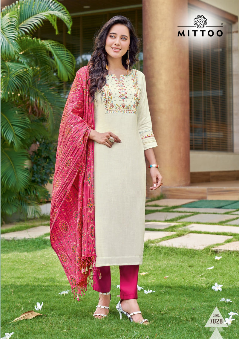 Mittoo Bansri Vol 3 Viscose Weaving Work Partywear Designer Kurti