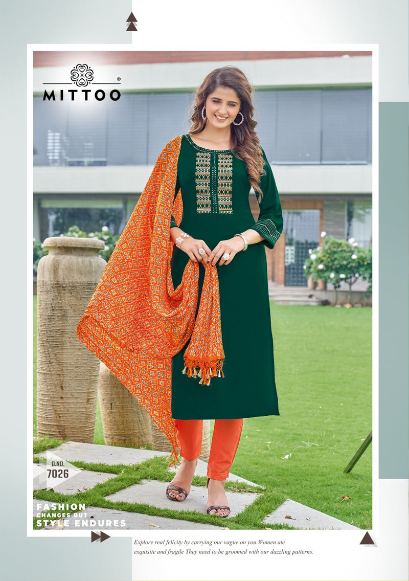 Mittoo Bansri Vol 3 Viscose Weaving Work Partywear Designer Kurti