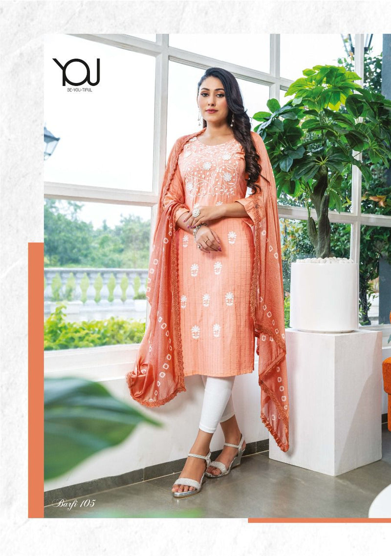 Wanna Barfi Rayon With Fancy Embroidery Work Stylish Designer Casual Wear Kurti