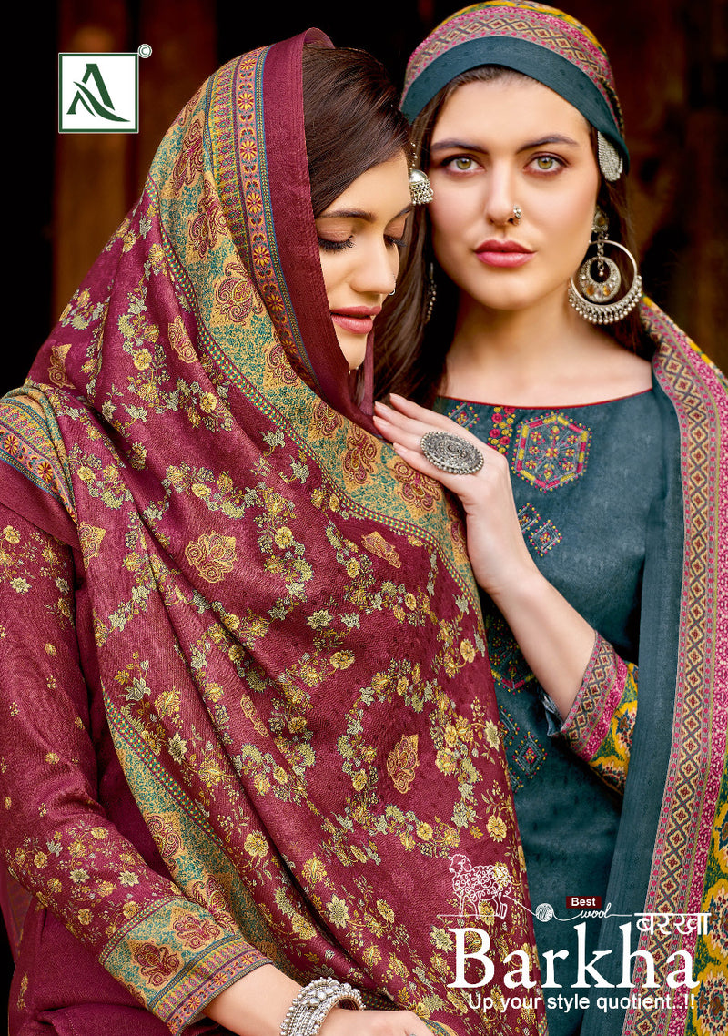 Alok Suit Barkha Pashmina Digital Print With Heavy Embroidery Work Stylish Designer Fancy Salwar Kameez