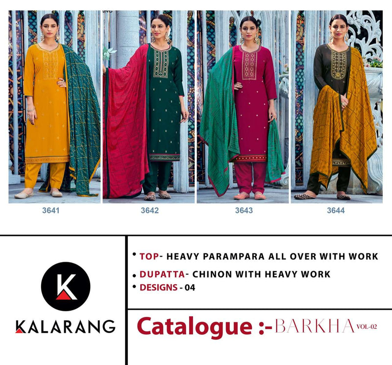 Kalarang Fashion Barkha Vol 2 Parampara Silk Fancy Festive Wear Salwar Suits