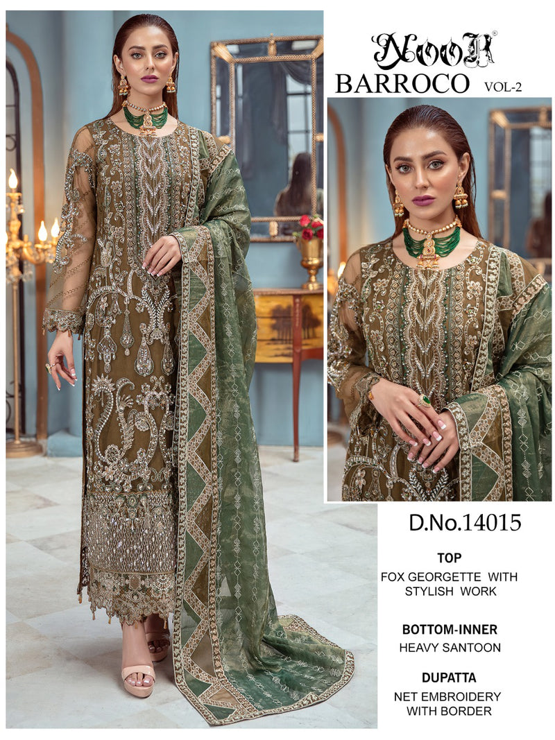 Noor Barroco Vol 2 Georgette Pakistani Style Embroidered Wedding Wear Salwar Suits