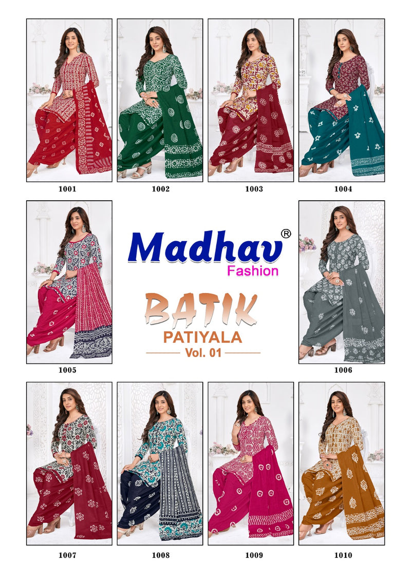 Madhav Fashion Batik Patiyala Vol 1 Pure Cotton Daily Wear Salwar Suit