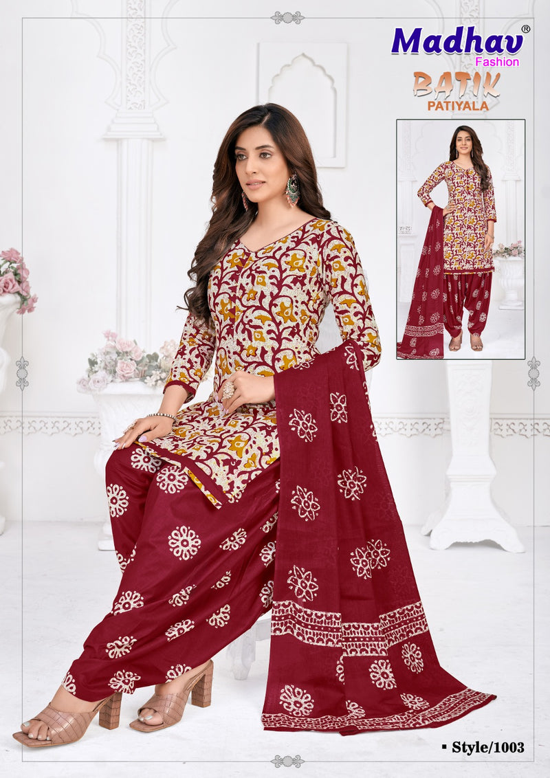 Madhav Fashion Batik Patiyala Vol 1 Pure Cotton Daily Wear Salwar Suit