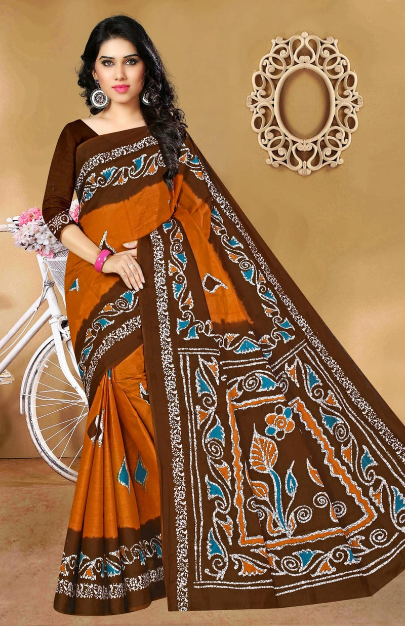 SMC Batik Queen Cotton With Digital Print Casual  Wear Sarees