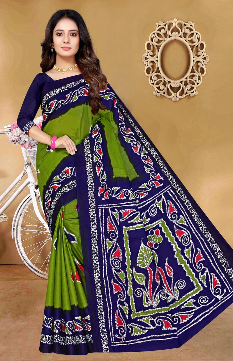 SMC Batik Queen Cotton With Digital Print Casual  Wear Sarees