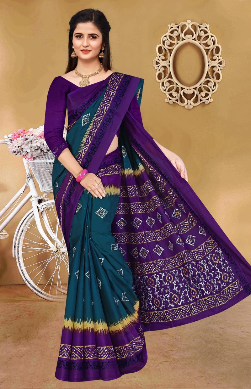 SMC Batik Queen Cotton With Digital Print Casual  Wear Sarees