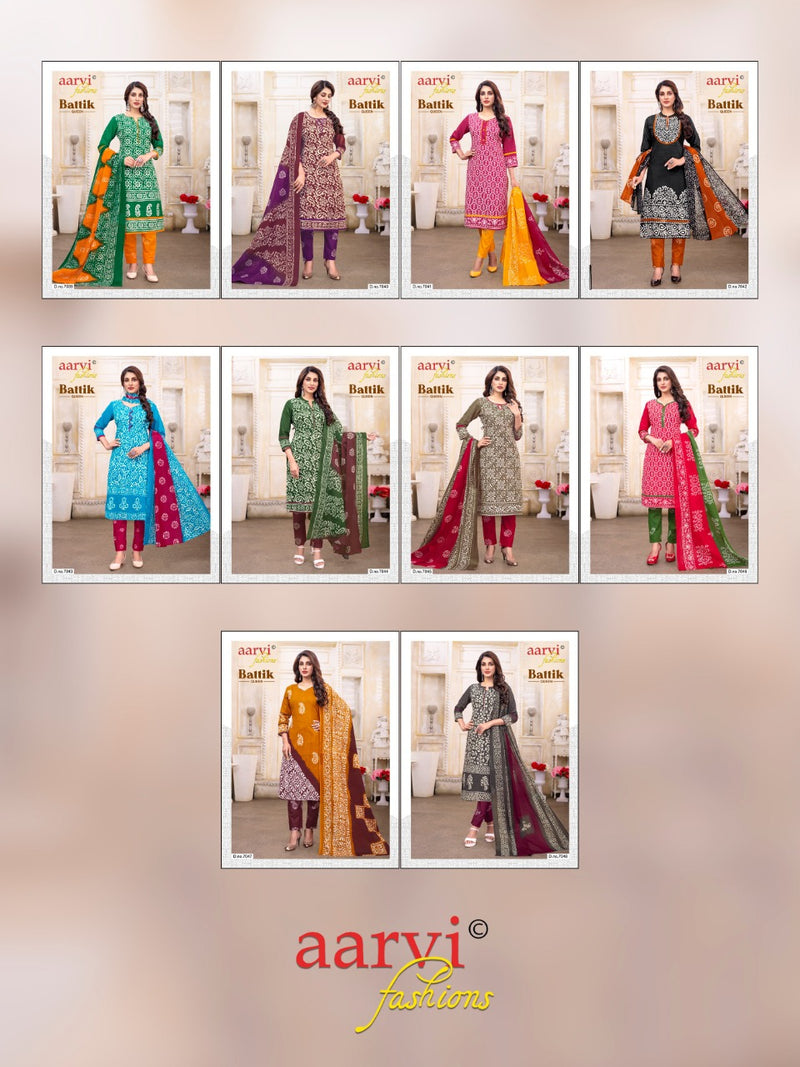 Aarvi Batik Queen Vol 1 Pure Cotton With Printed Work Stylish Designer Casual Look Salwar Suit