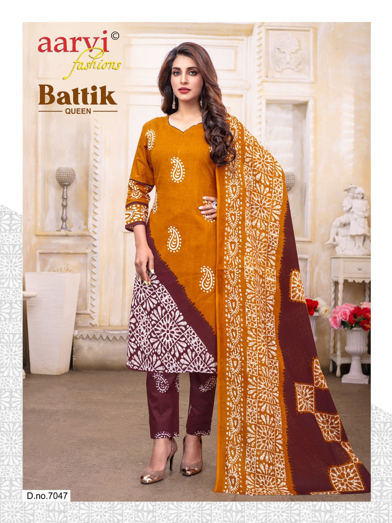 Aarvi Batik Queen Vol 1 Pure Cotton With Printed Work Stylish Designer Casual Look Salwar Suit