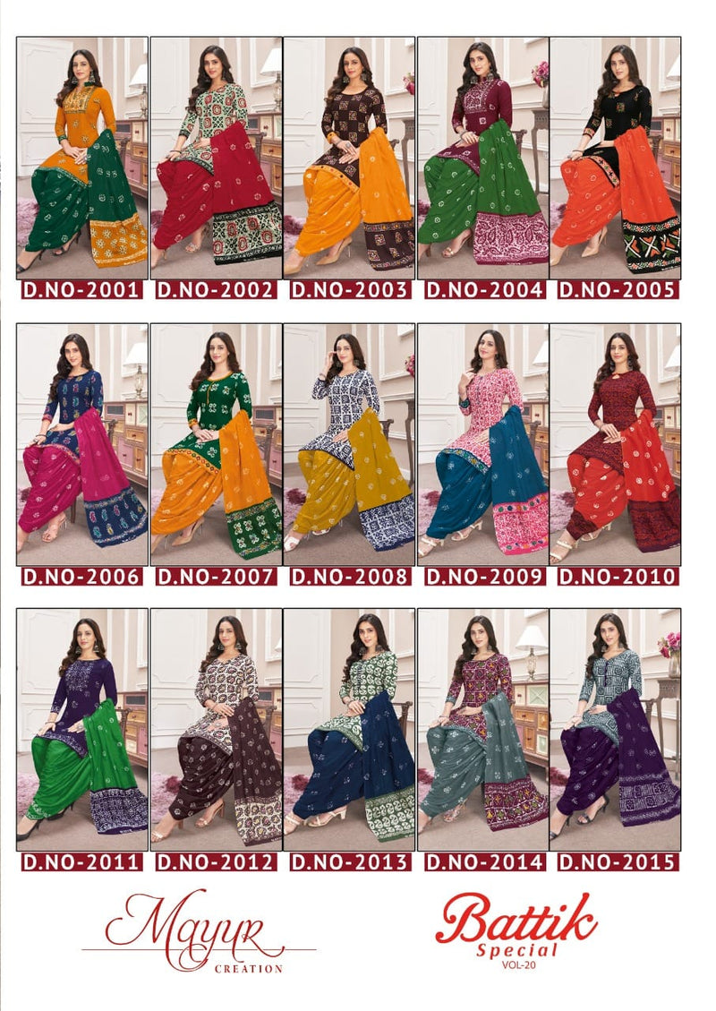 Mayur Creation Batik Special Vol 20 Pure Cotton With Fancy Printed Work Stylish Designer Casual Wear Salwar Kameez