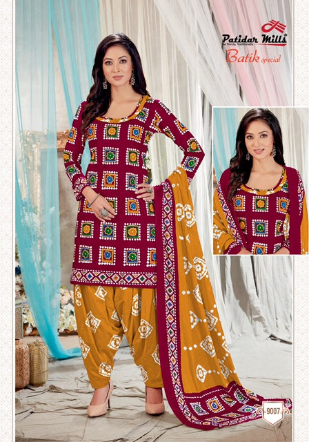 Patidar Mill Batik Special Vol 9 Cotton Stylish Patiyala Suit