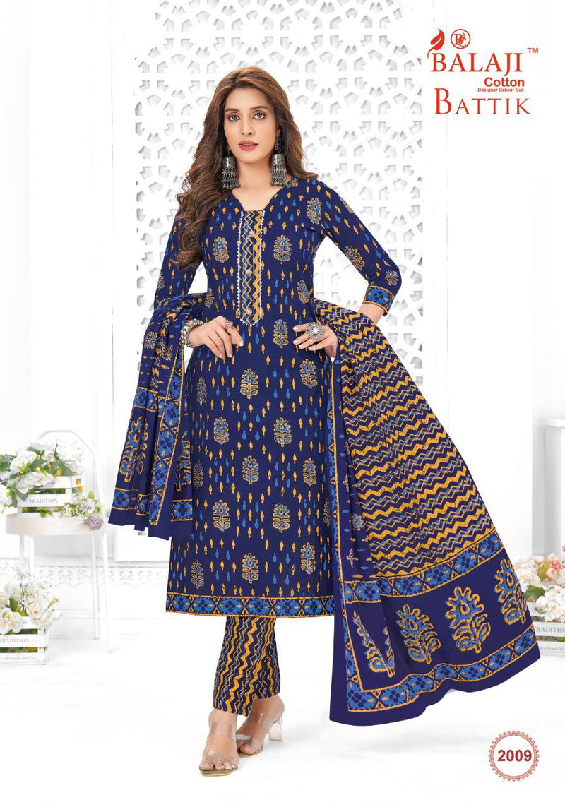 Balaji Battik Art Work Vol 2 Pure Cotton With Fancy Work Stylish Designer Casual Wear Salwar Suit