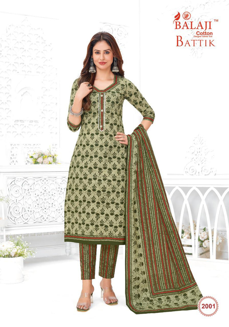 Balaji Battik Art Work Vol 2 Pure Cotton With Fancy Work Stylish Designer Casual Wear Salwar Suit