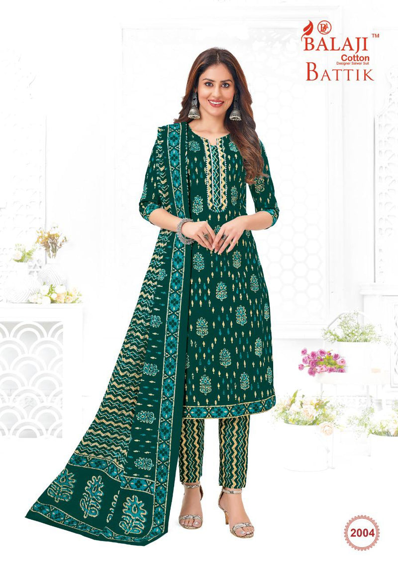 Balaji Battik Art Work Vol 2 Pure Cotton With Fancy Work Stylish Designer Casual Wear Salwar Suit