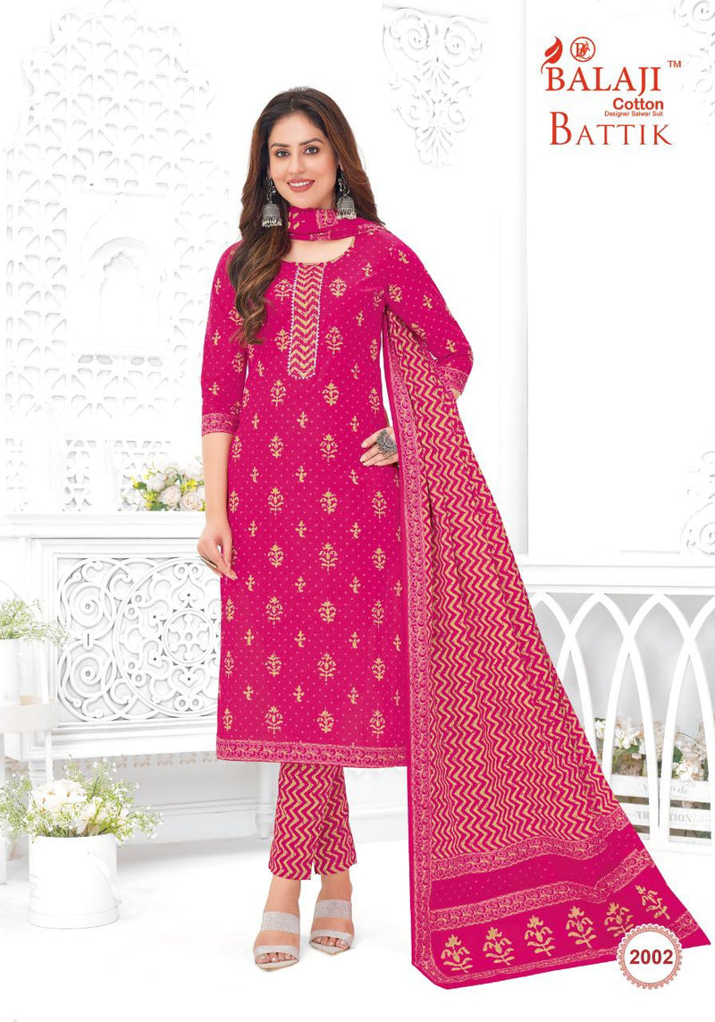 Balaji Battik Art Work Vol 2 Pure Cotton With Fancy Work Stylish Designer Casual Wear Salwar Suit