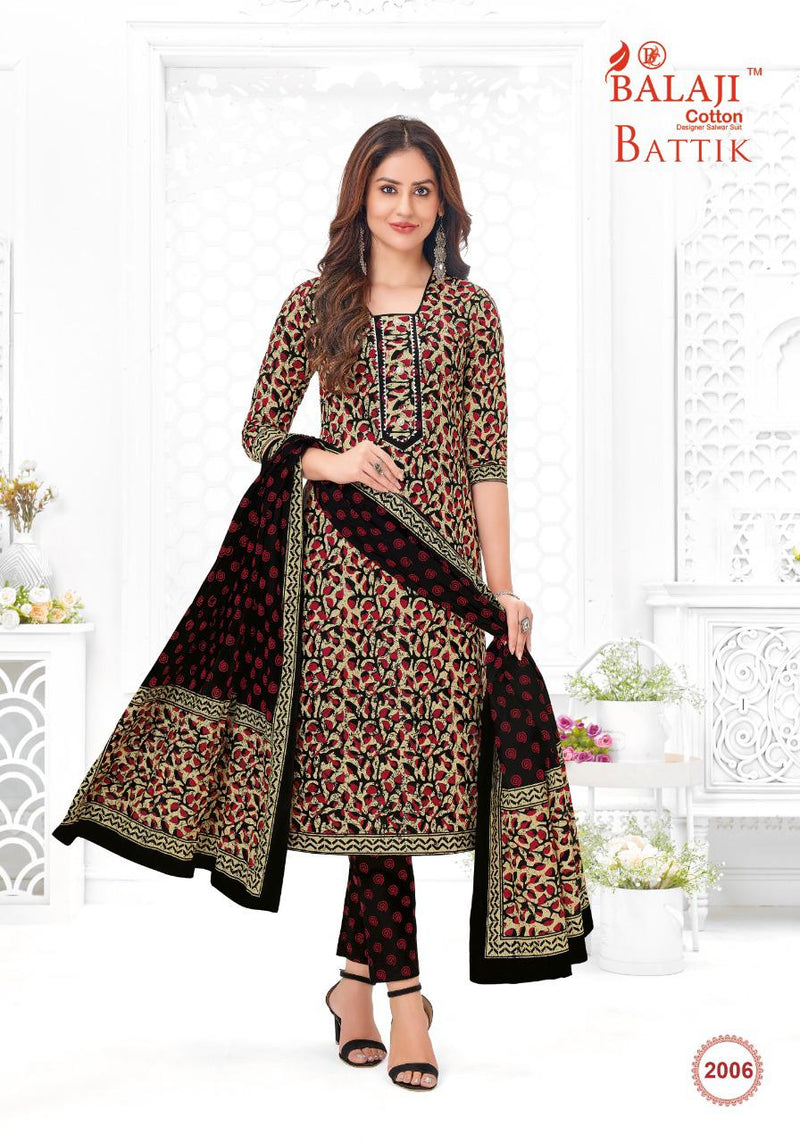 Balaji Battik Art Work Vol 2 Pure Cotton With Fancy Work Stylish Designer Casual Wear Salwar Suit