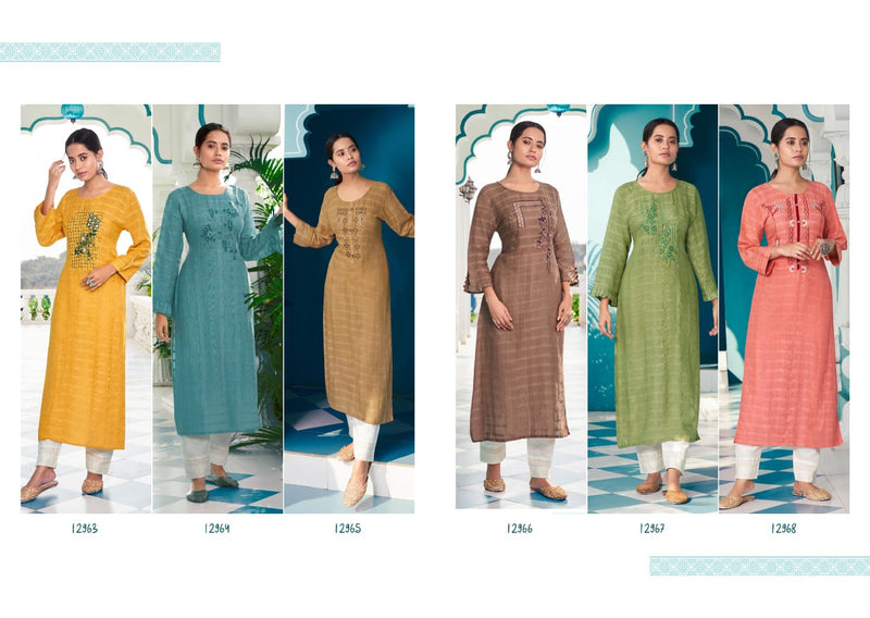Kalaroop Kajree Fashion Beetle Fancy Rayon Party Wear Kurtis