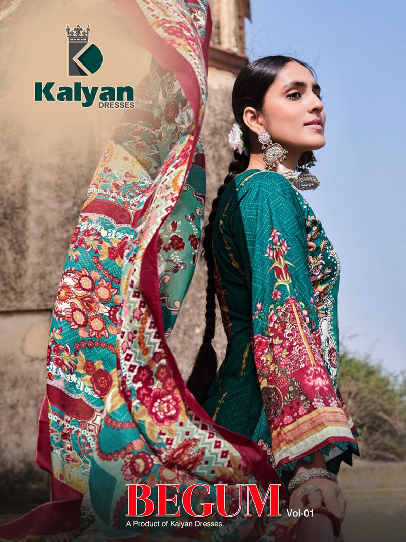 Kalyan Dresses Begum Vol 1 Pure Heavy Cotton Karachi Printed Designer Salwar Kameez