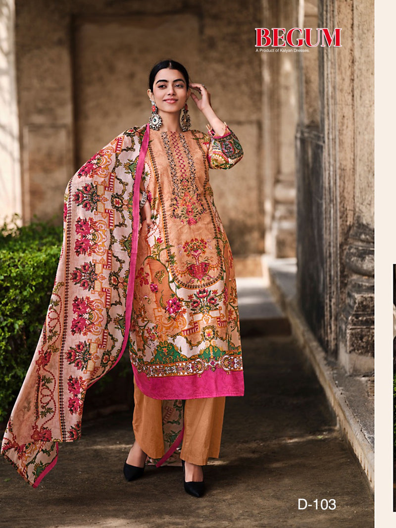 Kalyan Dresses Begum Vol 1 Pure Heavy Cotton Karachi Printed Designer Salwar Kameez